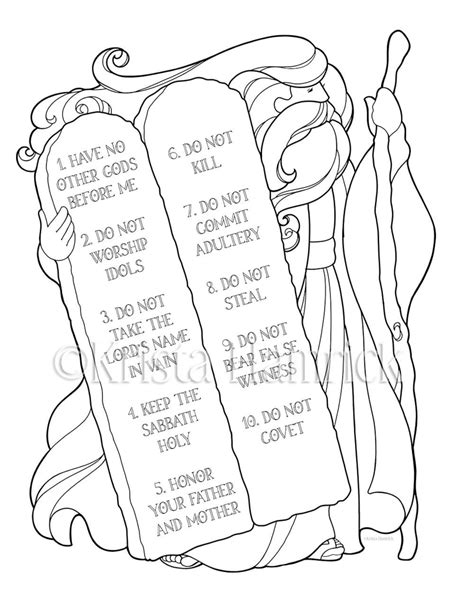 10 Commandments coloring page for kids