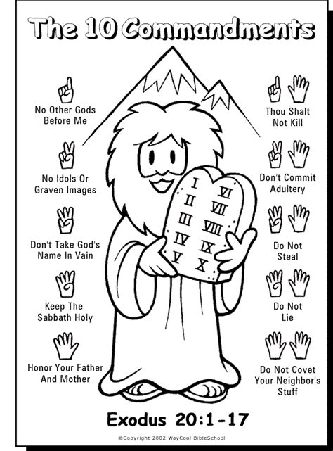 10 Commandments coloring page