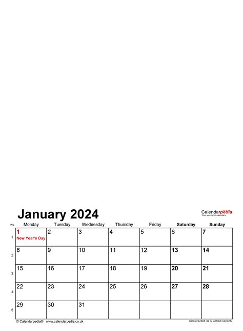 2024 Monthly Calendar Printable Benefits