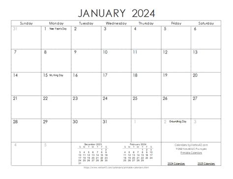 2024 printable monthly calendar examples