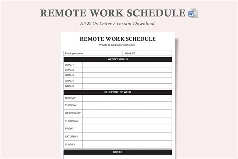 3 Week Schedule Template for Remote Workers