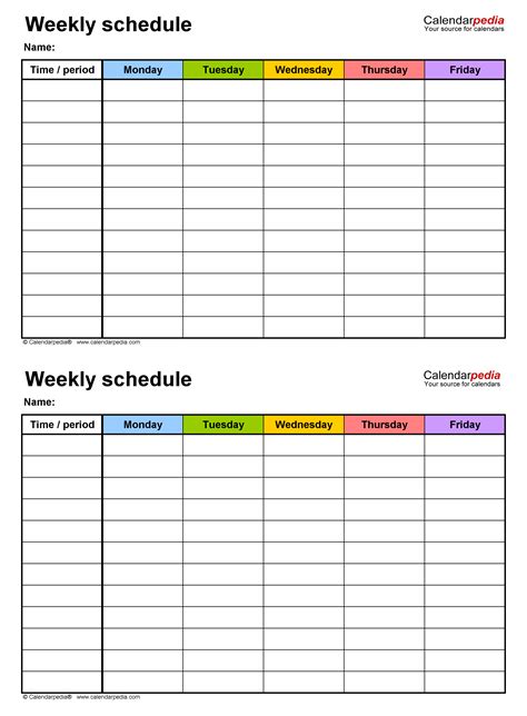 3 Week Schedule Template for Team Leaders