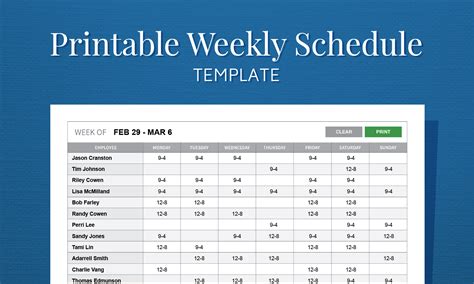 3 Week Schedule Template for Working Professionals