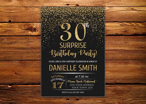 30th Birthday Party Invitation Templates