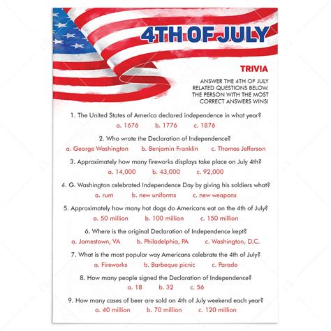 4th July Trivia