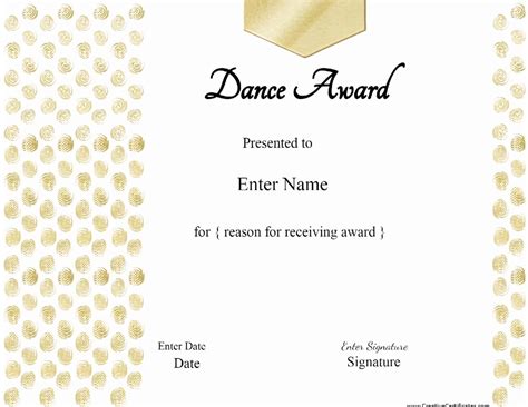 5 Free Dance Certificate Templates