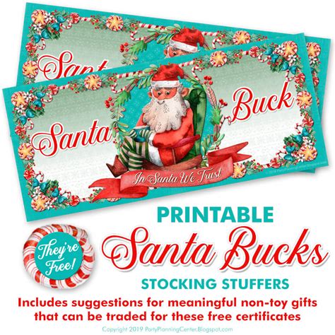 5 Santa Bucks Templates