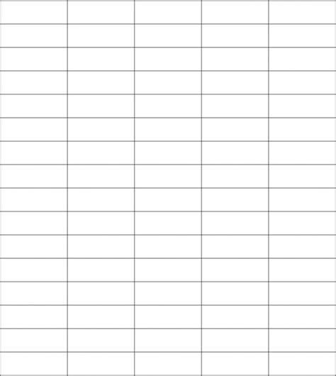 5-Column Chart Template Example