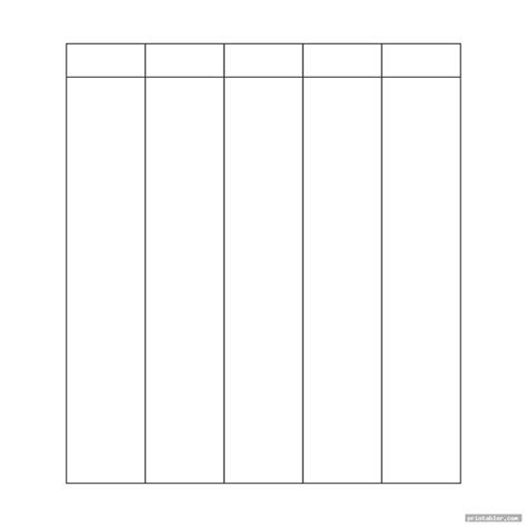 5-Column Chart Template Format