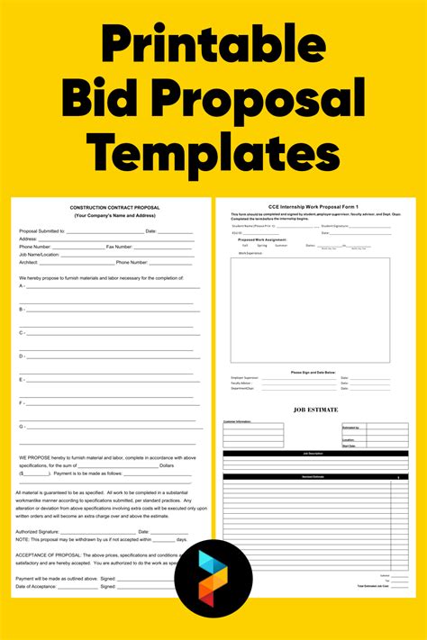 5 Free Bid Templates