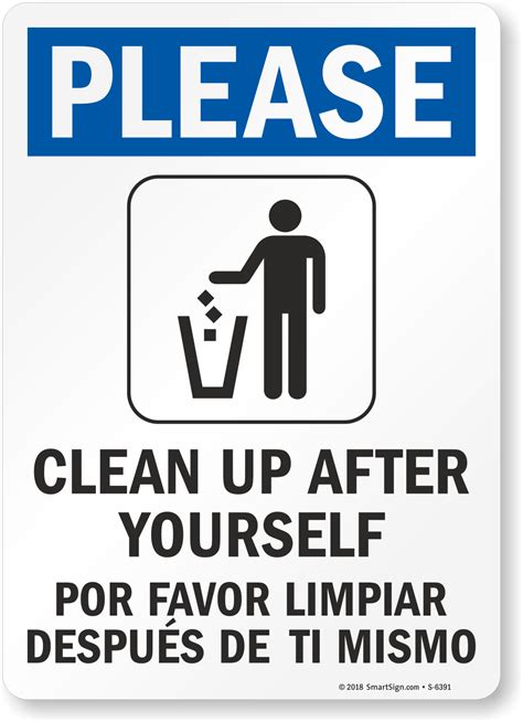 5 Free Clean Up Signs