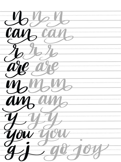 5 Free Hand Lettering Worksheets