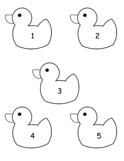 5 Little Ducks Coloring Pages