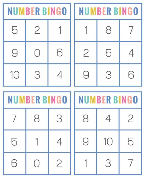 5 Number Bingo Printables for Parties