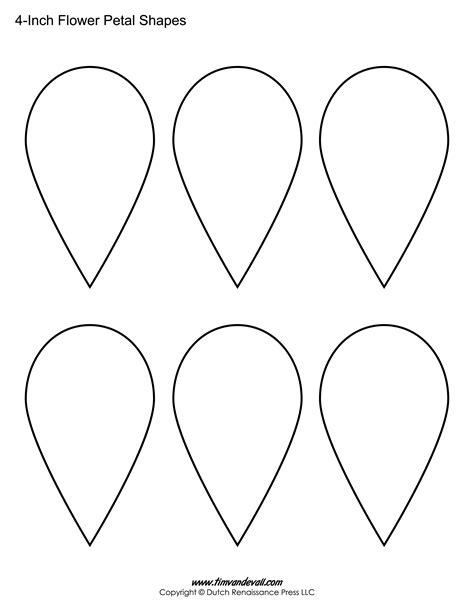 5 petal template samples