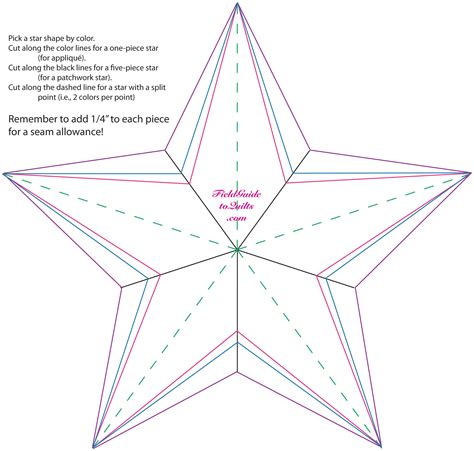 5-pointed star templates for card-making