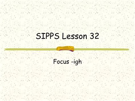 5 Sipps Lesson