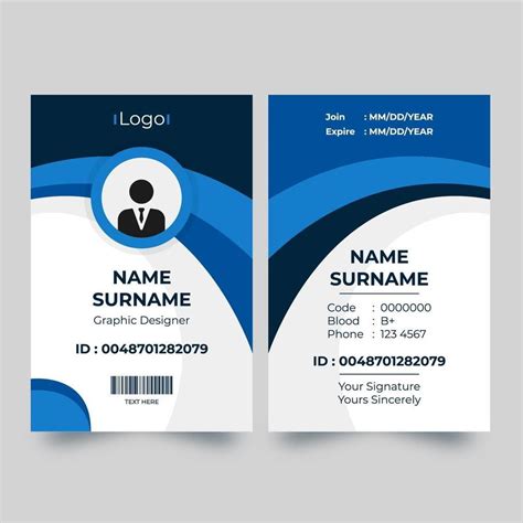 5 Vertical ID Templates