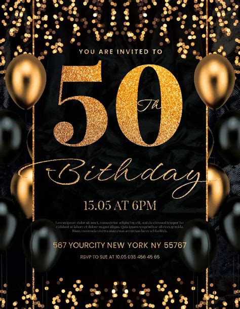 50th birthday celebration template