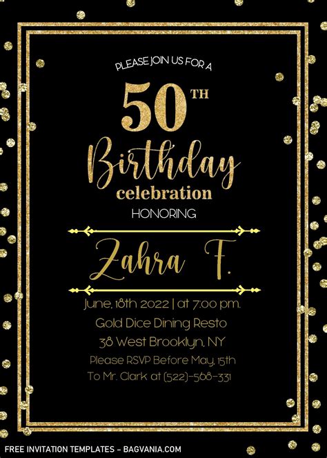 50th birthday invitation template