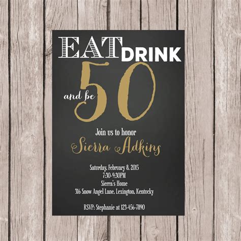 50th Birthday Printable Invitations