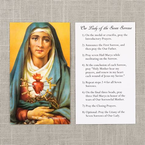 7 Sorrows Rosary Prayer Cards