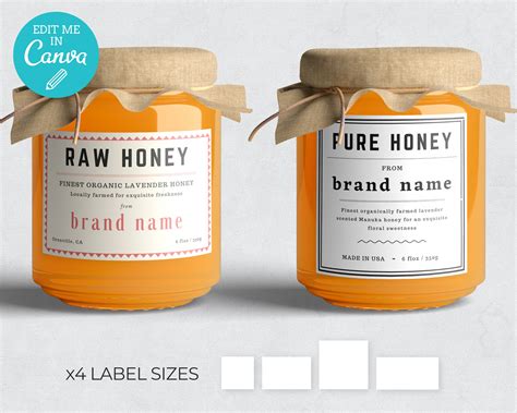 8 oz jar label template design