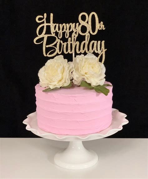 80th birthday cake topper design