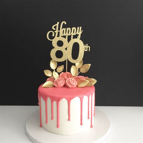 80th birthday cake topper ideas