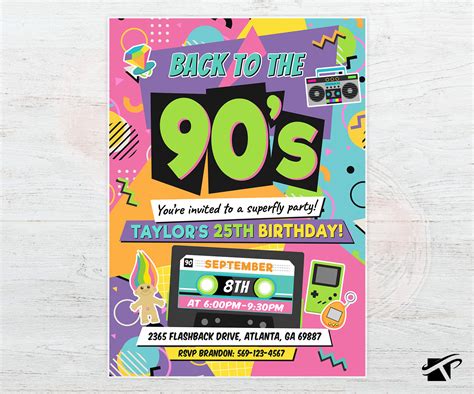 90s Fashion Party Invitation