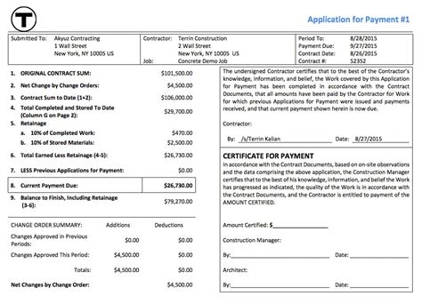 Description of AIA Compliant Billing Templates