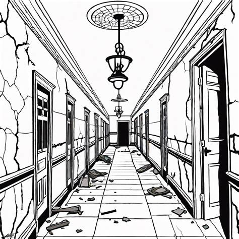 Abandoned Asylum Coloring Page