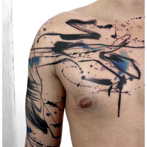 Abstract Chest Tattoo