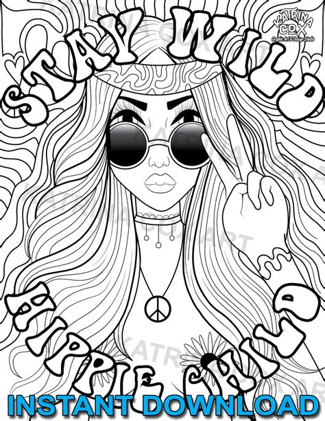 Abstract Hippie Coloring Pages