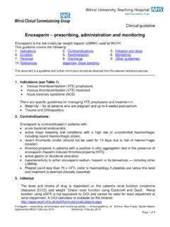 Administration and Monitoring of Enoxaparin