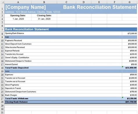 Advanced Bank Reconciliation Template for Complex Transactions