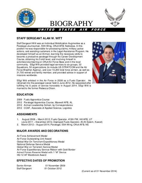 Air Force Bio Guidelines