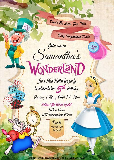 Alice in Wonderland Invitation Template Conclusion