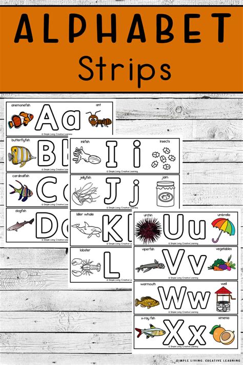 Alphabet Strips for Kids Learning