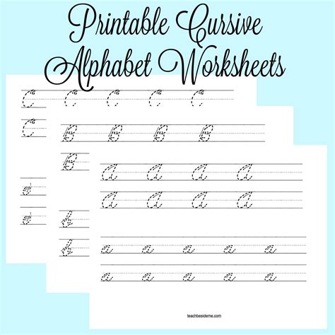 Alphabet Trace Sheets Printables Cursive Letters