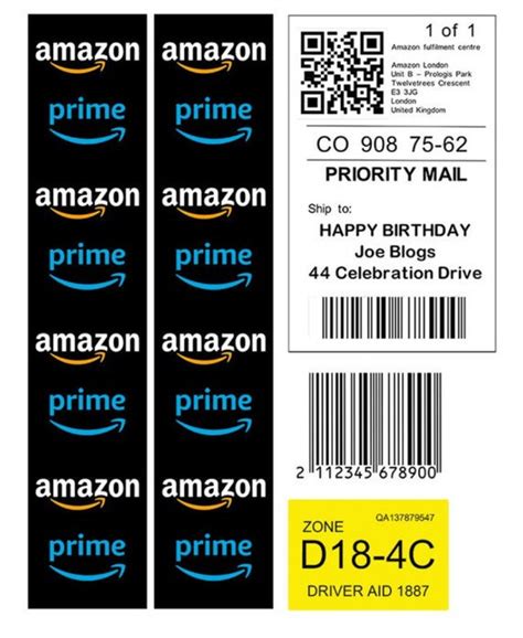 Amazon Prime Tape Printable Labels