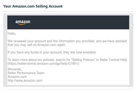 Amazon Seller Account Suspension Appeal Template