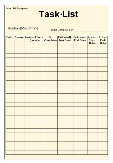 Among Us Printable Task List Example