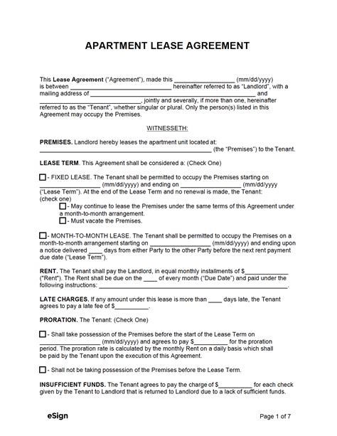 Apartment Rental Agreement