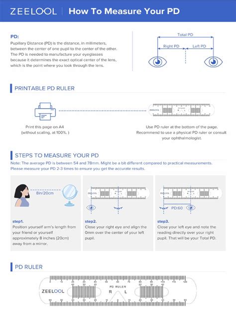 Applications of Zeelool Printable PD Ruler Guide