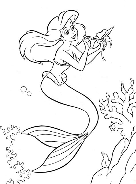 Ariel coloring pages under the sea