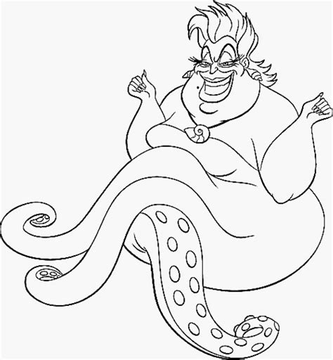 Ariel coloring pages with Ursula