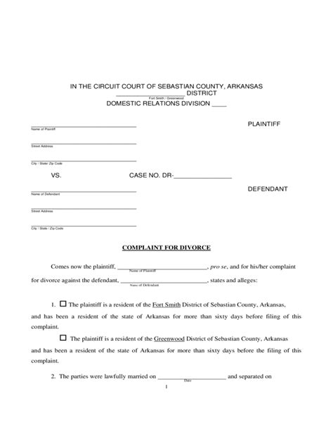 Arkansas Divorce Papers Overview