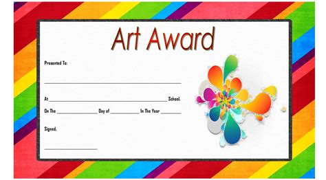 Art Award Certificate Template Printable