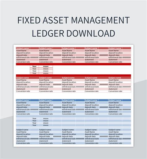 Asset Ledger Template